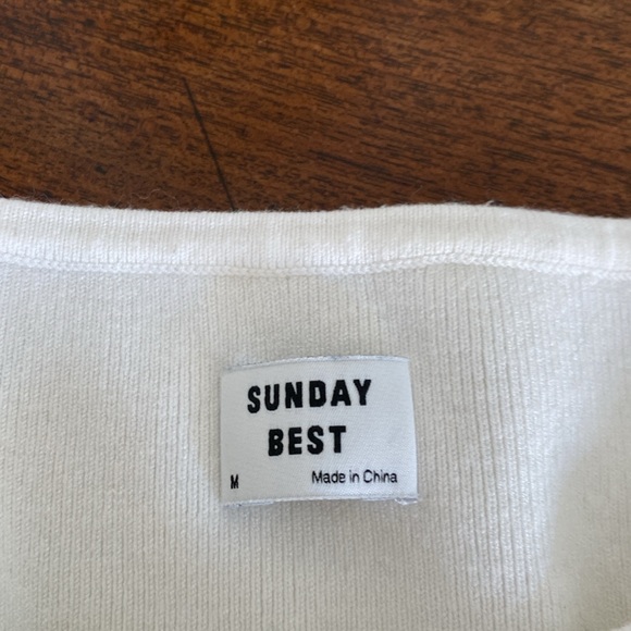 ARITZIA SUNDAY BEST cotton white cropped cardigan - Picture 2 of 2